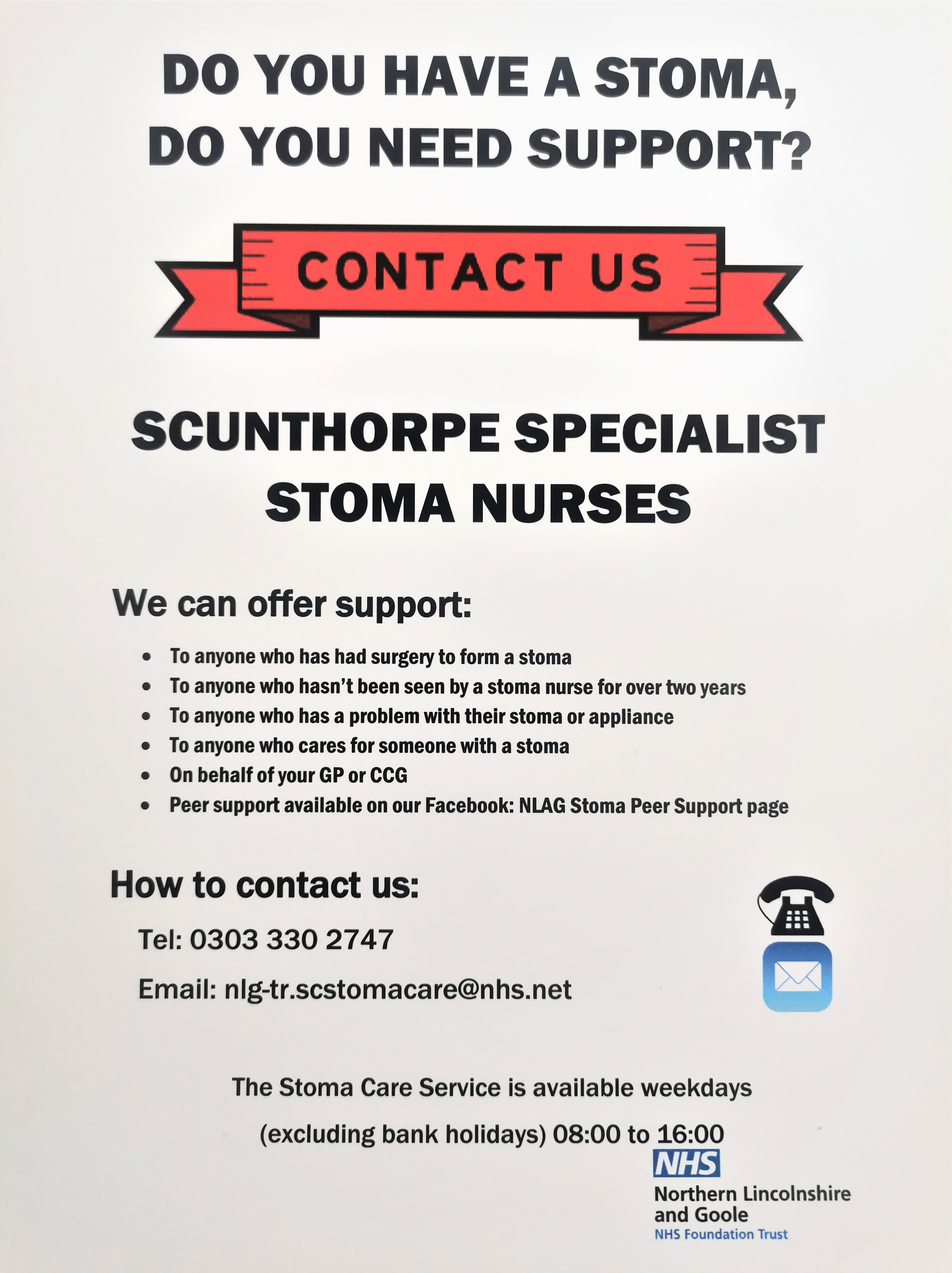 specialist stoma nurses poster